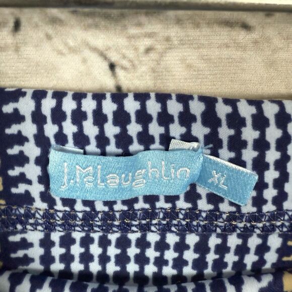 J McLaughlin Halle Reversible Skirt Navy Khaki Hilltop Nile Women Size XL - Picture 8 of 12